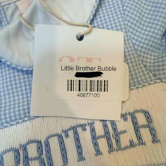 Blue Gingham Little Brother Romper - Picture 5 of 5